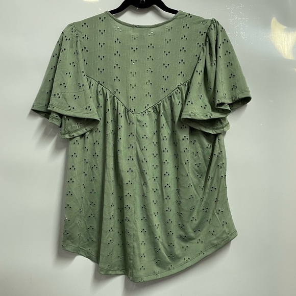 como blu size petite small green blouse NWT - Picture 2 of 6